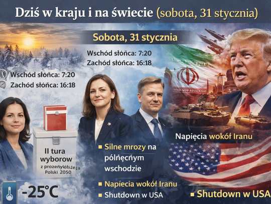 Dziś w kraju i na świecie (sobota, 31 stycznia)