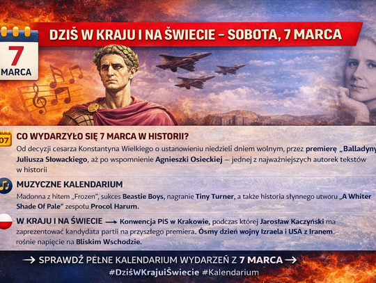 Dziś w kraju i na świecie (sobota, 7 marca)
