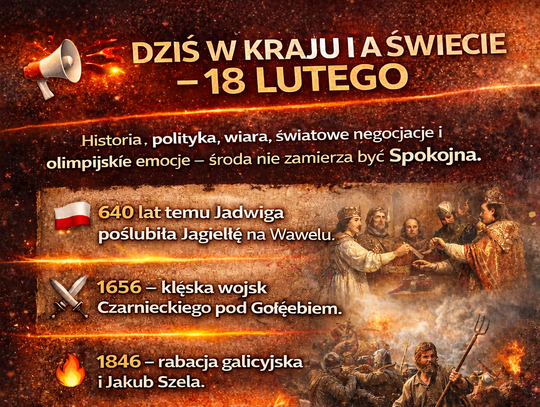 Dziś w kraju i na świecie (środa, 18 lutego) Dziś w kraju i na świecie (środa, 18 lutego)