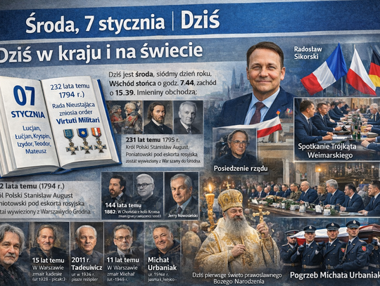 Dziś w kraju i na świecie (środa, 7 stycznia)