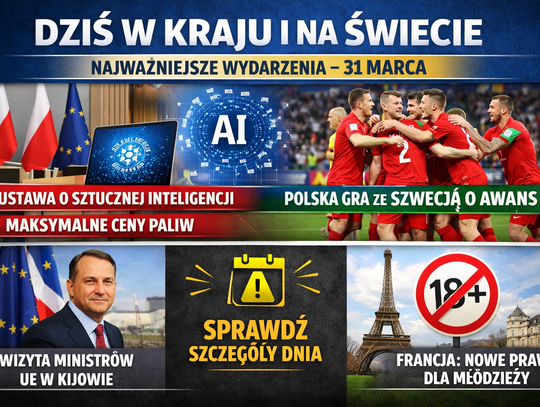 Dziś w kraju i na świecie (wtorek, 31 marca) Dziś w kraju i na świecie (wtorek, 31 marca)