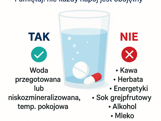 Farmaceutka: popijanie leków wodą to kluczowy element terapii