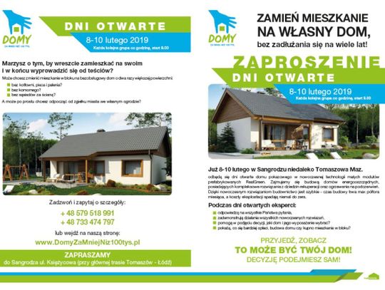 Firma realGREEN zaprasza na Dni otwarte domu za mniej niż 100 tysięcy