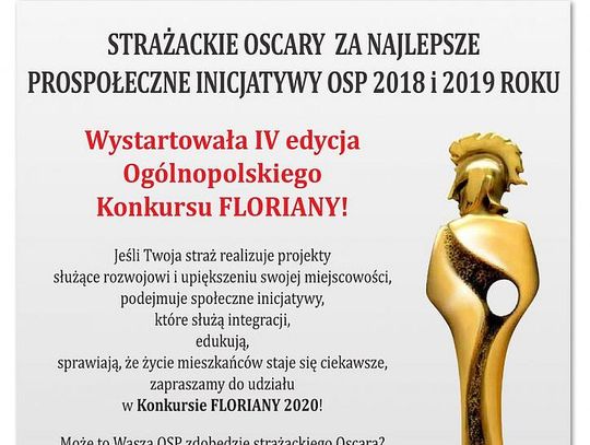 Floriany 2020 ‒ wystartowała 4. edycja ogólnopolskiego konkursu dla strażaków ochotników