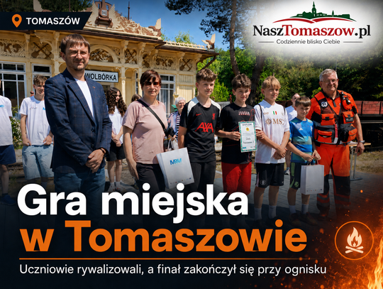 Gra miejska w Tomaszowie. Uczniowie rywalizowali, a finał zakończył się przy ognisku