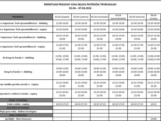 Helios na kolejny tydzień