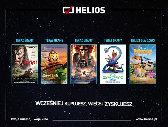 Helios prezentuje styczniowy repertuar. Hity, premiery i wyjątkowe wydarzenia na wielkim ekranie
