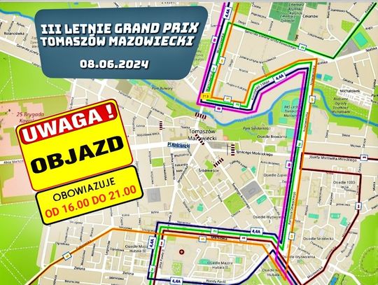 III Letnie Grand Prix Tomaszowa Mazowieckiego i zmiany dla komunikacji miejskiej