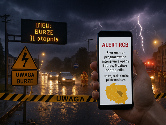 IMGW ostrzega przed burzami na południu i w centrum; alert RCB (aktl. 2)