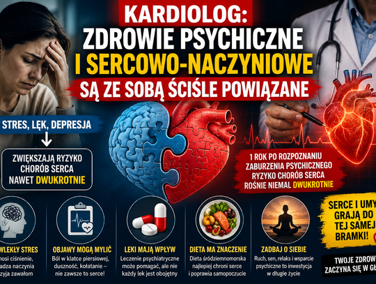 Kardiolog: zdrowie psychiczne i sercowo-naczyniowe są ze sobą ściśle powiązane