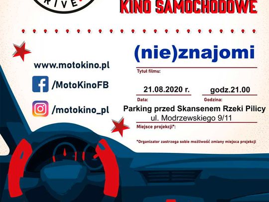 Kino plenerowe przy Skansenie Rzeki Pilicy