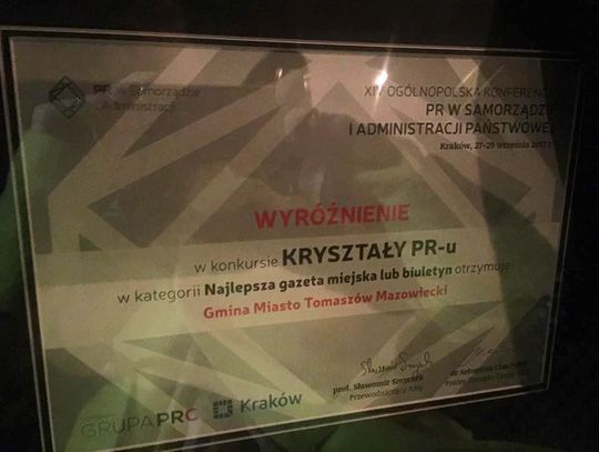 &quot;Kocham Tomaszów&quot; wśród najlepszych pism samorządowych w Polsce