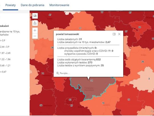 Kolejni chorzy w powiecie tomaszowskim 