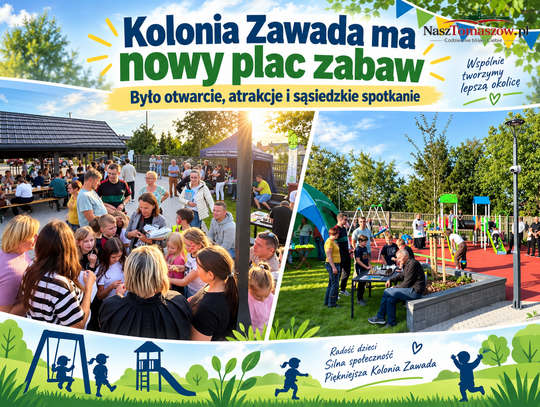 Kolonia Zawada ma nowy plac zabaw. Było otwarcie, atrakcje i sąsiedzkie spotkanie