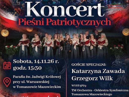 Koncert Pieśni Patriotycznych w Tomaszowie. Miasto zaprasza na wyjątkowy wieczór