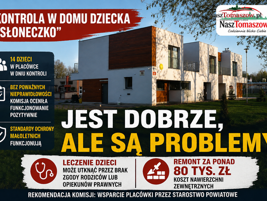 Kontrola w Domu Dziecka „Słoneczko”. Nie ma poważnych nieprawidłowości, ale są problemy, których nie można odkładać