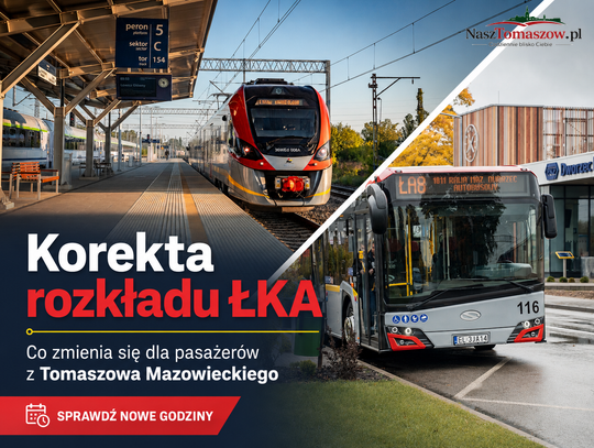 Korekta rozkładu ŁKA. Co zmienia się dla pasażerów z Tomaszowa Mazowieckiego