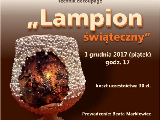 „Lampion świąteczny” w technice decoupage