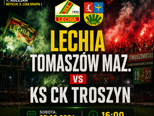 Lechia podejmie KS CK Troszyn. Czeka ją trudny mecz z beniaminkiem III ligi, który przeszedł kadrową rewolucję