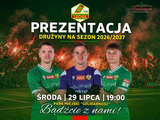 Lechia Tomaszów zaprezentuje drużynę przed nowym sezonem. Spotkanie z kibicami w Parku Solidarność
