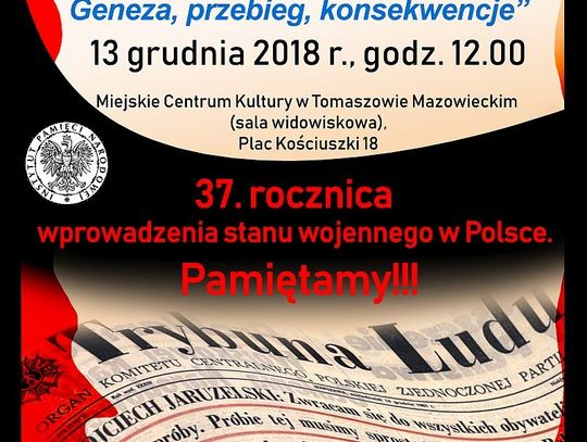 Leszek Próchniak o stanie wojennym w Polsce. Zapraszamy na wykład w MCK