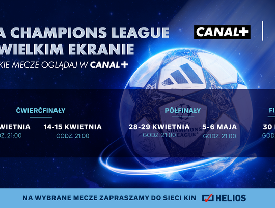 Liga Mistrzów UEFA na żywo w kinach Helios. Faza pucharowa na wielkim ekranie