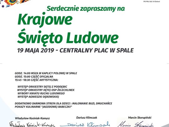 Ludowcy będą świętować w Spale