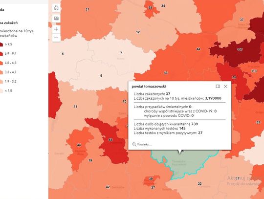 Mamy kolejnych 37 przypadków koronawirusa w powiecie tomaszowskim. Skala zakażeń Covid-19 zależy w 70-80 proc. od ludzkich zachowań