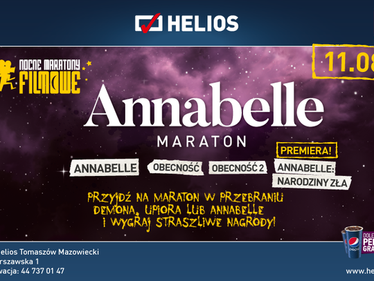 Maraton Annabelle w kinie Helios Tomaszów