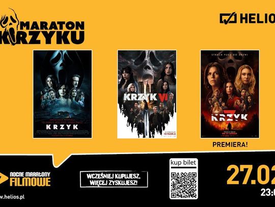 Maraton „Krzyku” w Heliosie. Ghostface wraca na całą noc – a na koniec przedpremierowo „Krzyk 7”