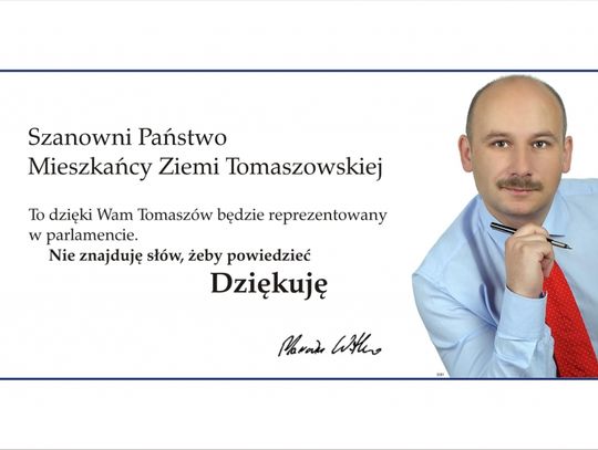 Marcin Witko dziękuje wyborcom