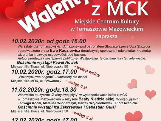 MCK zaprasza na Walentynkowy tydzień