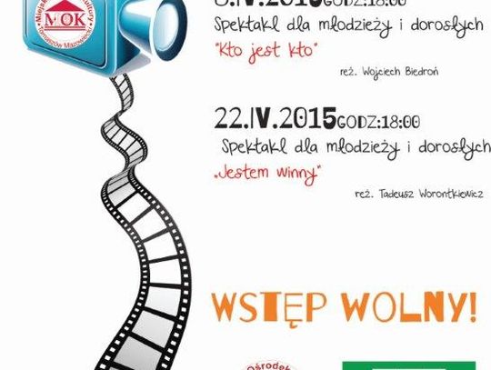 Miejski Ośrodek Kultury zaprasza na kwietniowe projekcje z cyklu &quot;ŚRODY Z TEATREM&quot;