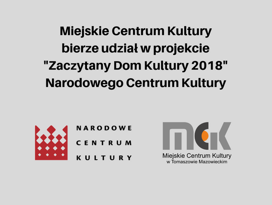 Miejskie Centrum Kultury bierze udział w projekcie „Zaczytany Dom Kultury 2018” Narodowego Centrum Kultury