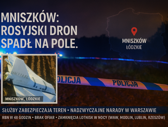 Mieszkańcy Mniszkowa: noc była spokojna, nikt się nie spodziewał, że aż tu doleci rosyjski dron
