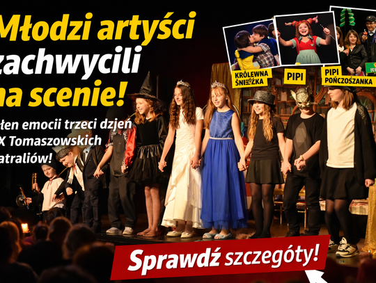 Młodzi aktorzy na scenie MCK Tkacz.