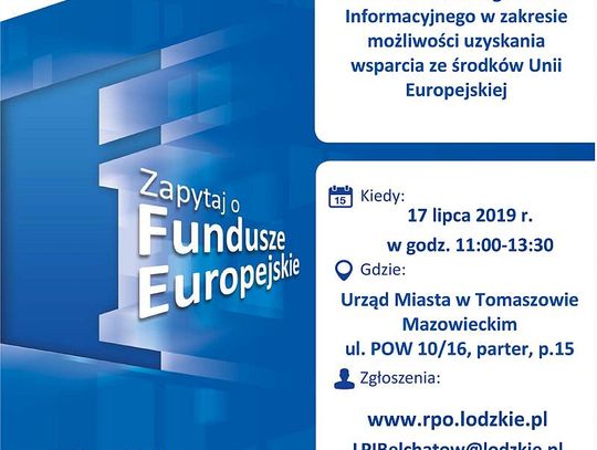  Mobilny Punkt Informacyjny Funduszy Europejskich w Tomaszowie