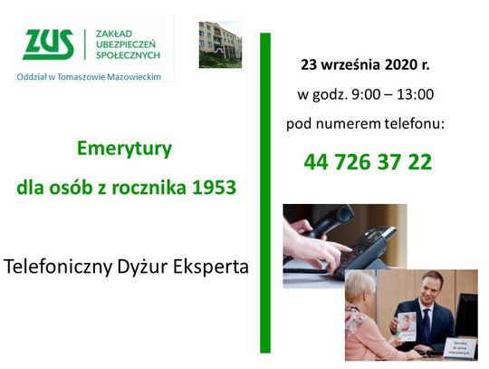 Możliwe korzystne przeliczenie emerytury dla osób z rocznika 1953 – telefoniczny dyżur eksperta ZUS