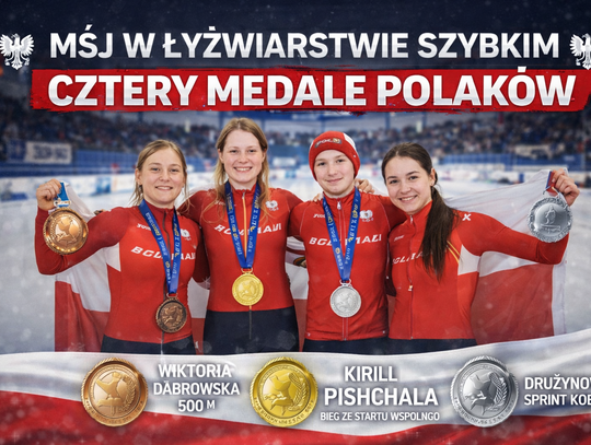 MŚJ w łyżwiarstwie szybkim - cztery medale Polaków MŚJ w łyżwiarstwie szybkim - cztery medale Polaków