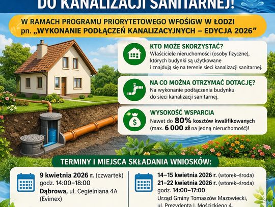 Nawet 6 tysięcy złotych dofinansowania. Rusza nabór wniosków na podłączenia do kanalizacji
