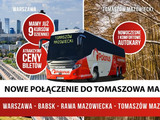 Nowe, dziewiąte połączenie do Tomaszowa Mazowieckiego