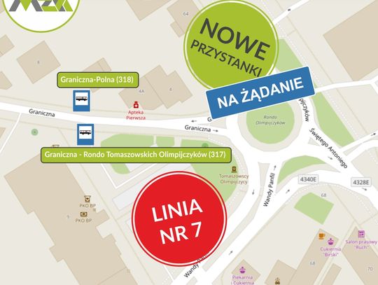 Nowe przystanki MZK na ulicy Granicznej