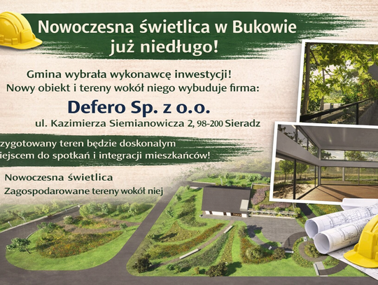 Nowoczesna świetlica w Bukowie coraz bliżej. Gmina wybrała wykonawcę inwestycji