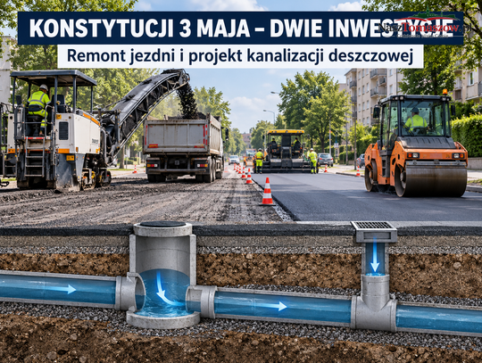 Nowy asfalt na Konstytucji 3 Maja. Powiat projektuje tam również kanalizację