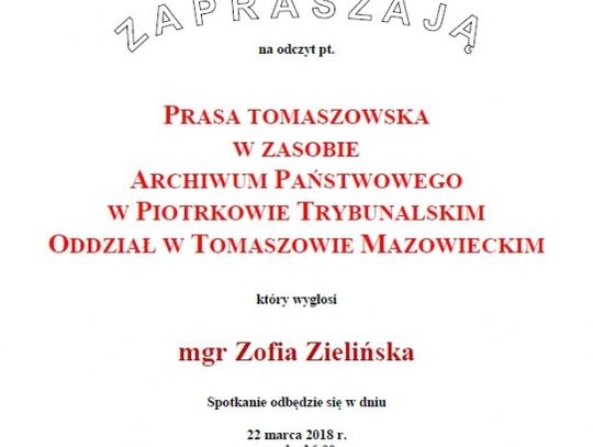 O tomaszowskiej prasie słów kilka