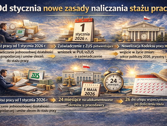Od stycznia nowe zasady naliczania stażu pracy