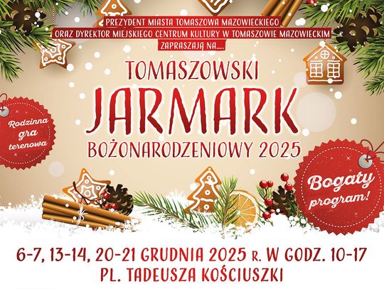 Ostatni Jarmark Bożonarodzeniowy w Tomaszowie już w ten weekend! Ostatni Jarmark Bożonarodzeniowy w Tomaszowie już w ten weekend!
