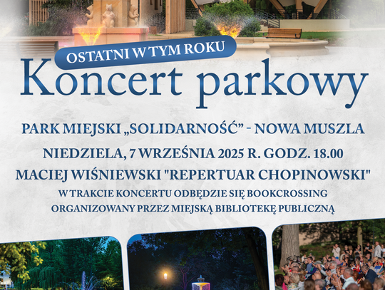 Ostatni „Koncert parkowy” tego roku: Chopin na żywo i bookcrossing w Parku „Solidarność”