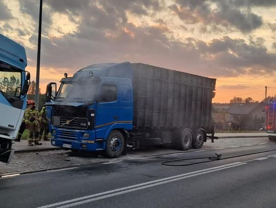 Paliła się ciężarówka w Sangrodzu