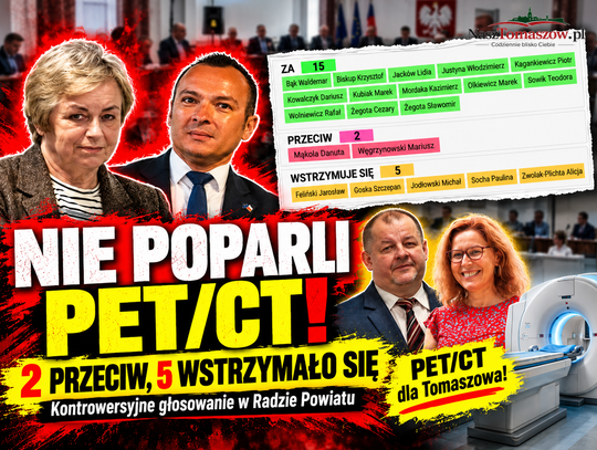 PET-CT bliżej Tomaszowa. Węgrzynowski i Mąkola przeciw, pięcioro radnych PiS nie poparło inwestycji